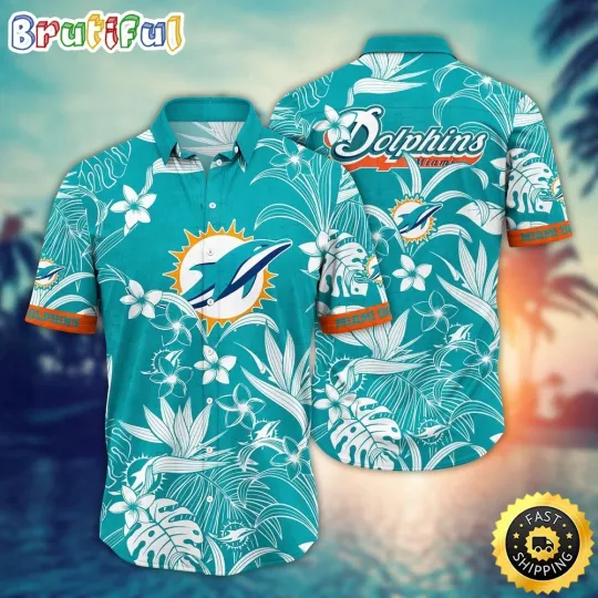 Discover Miami Dolphins Flower Vacation Mood Hawaiian Shirt For football Fans