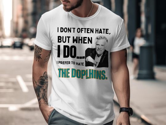 Discover Funny Anti-Dolphins Sports Quote T-Shirt: Gift for Sports Fans, Game Day Shirt, Sport Lover Gift