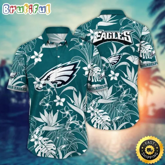 Discover Philadelphia Eagles Flower Vacation Mood Hawaiian Shirt For football Fans