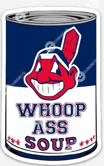 Cleveland Indians Soup Magnet - Baseball Guardians Ohio CLE Tribe Wahoo