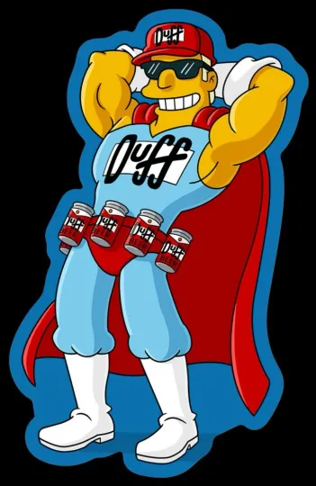 The Simpsons Magnet Duffman Beer Company Oh Yeah Cartoon Duff Man