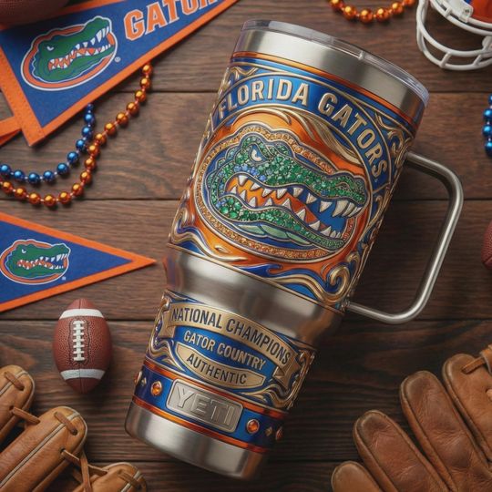 Florida Gators 40oz Tumbler Gator Country Insulated Travel Mug Sports Fan Gift