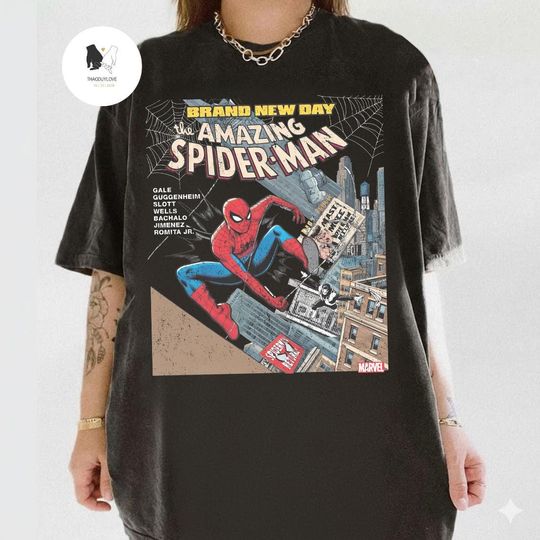 Vintage Spider-Man Brand New Day T-Shirt: Spiderman Marvel T-shirt, Tom Holland Spidey Tee