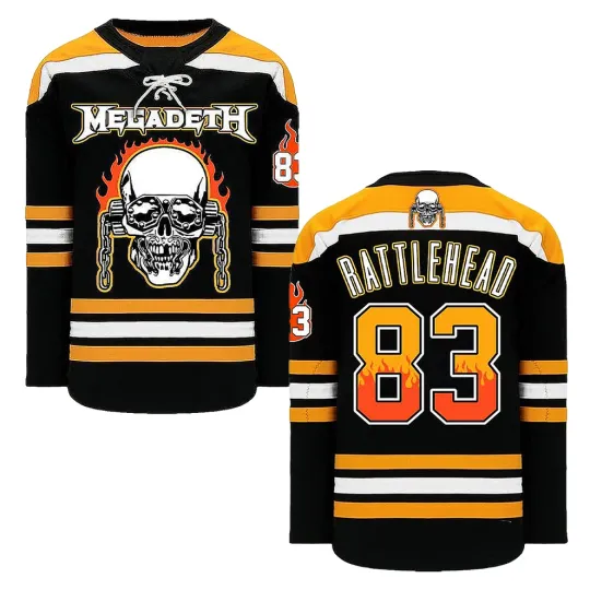 Personalized Vintage Megadeth Rattlehead #83 Hockey Shirt
