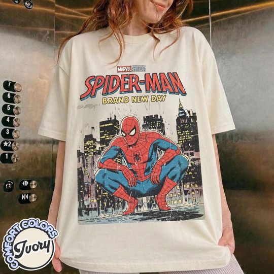 Discover Vintage Spider-Man Brand New Day T-Shirt: Spiderman Marvel T-shirt, Tom Holland Spidey Tee
