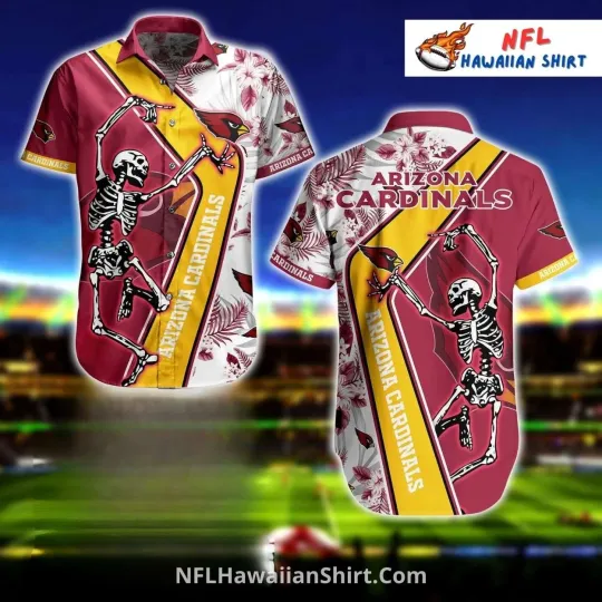 Discover Arizonna Cardinals Skeleton Dance Aloha Shirt