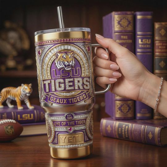Discover LSU Tigerss 40oz Tumbler Geaux Tigers Eye of the Tiger Insulated Travel Mug