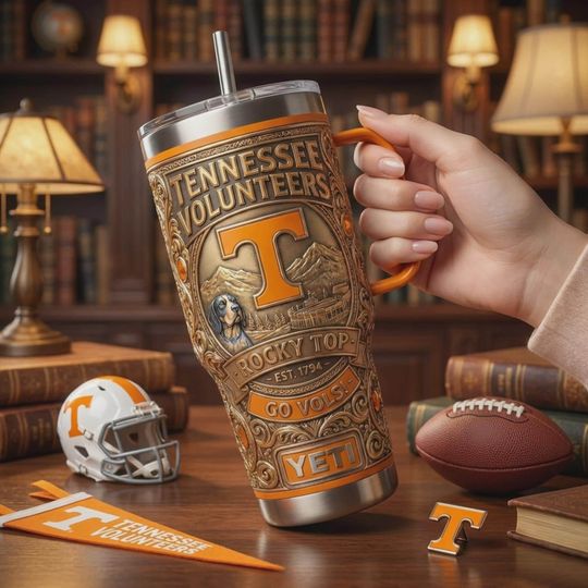 Discover Tennessee Volunteerss Rocky Top 40oz Tumbler Go Vols Mountains Insulated Travel Mug