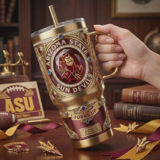 Discover Arizonna State Sun Devills 40oz Tumbler Forks Up Sparky Insulated Travel Mug