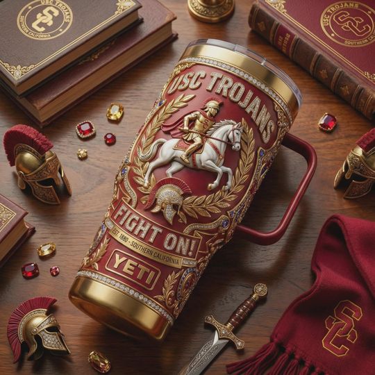 Discover USC Trojanss Fight On 40oz Tumbler Trojan Warrior Insulated Coffee Travel Mug