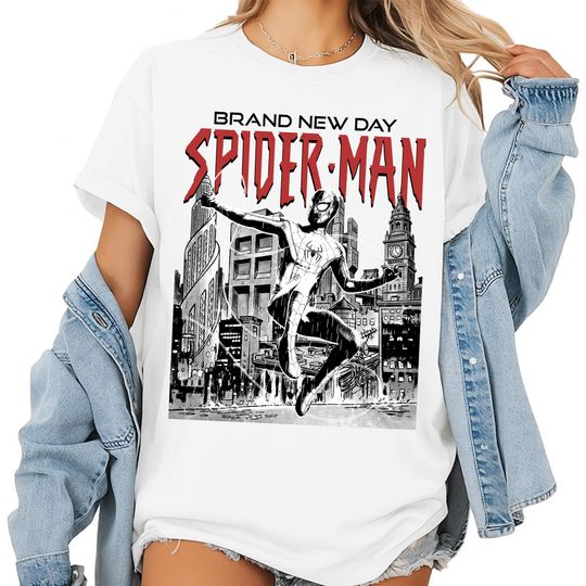 Retro 90's Spider-Man Brand New Day Shirt: Spiderman Marvel Shirt, Tom Holland Spidey Tee