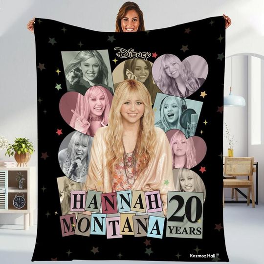 Discover Hannah Montana Fleece Blanket, Disneyland Hannah Montana Music Birthday Blanket, Hannah Montana Blanket, Disneyland Channel, Magic Kingdom