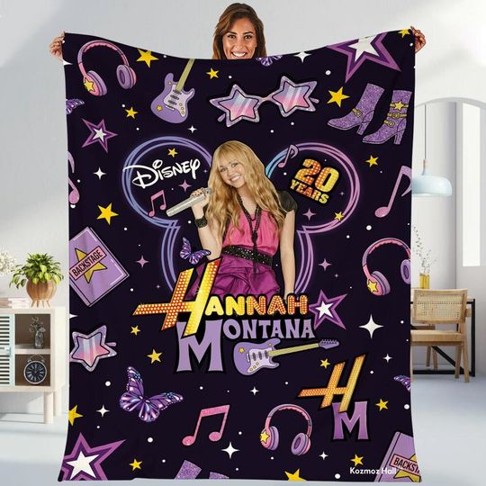 Discover Hannah Montana 20th Anniversary Blanket, Disneyland Hannah Montana Blanket, Disneyland Channel Pop Star Blanket, Disneyland Family Trip 2026