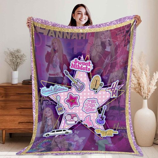 Discover Hannah Montana 20Th Anniversary Blanket, Disneyland Hannah Montana Blanket, Disneyland Channel Pop Star Blanket, Disneyland Family Trip