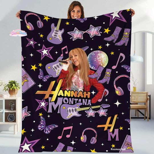 Discover Hannah Montana 20Th Anniversary Blanket, DisneyChannel Pop Star Hannah Montana, Girls Trip Blanket, The Other Side of Me, WDW Blanket Gifts