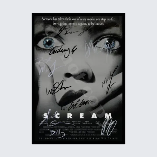Discover Scream Film Full Autograph Poster Print Vertical Poster