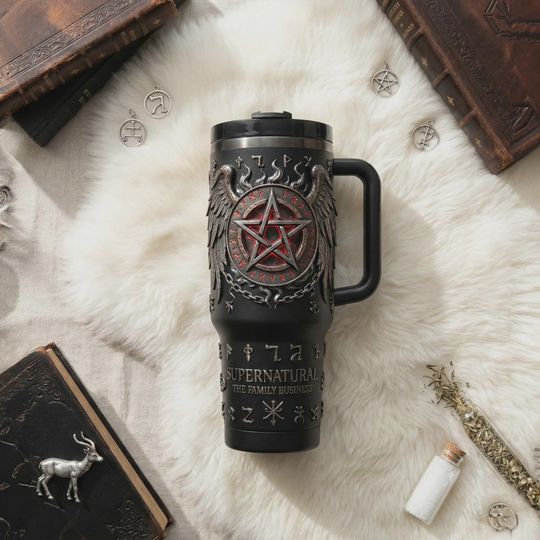 Discover Supernatural Family Business 40oz Tumbler Anti Possession Wings Insulated Mug Travel Cup