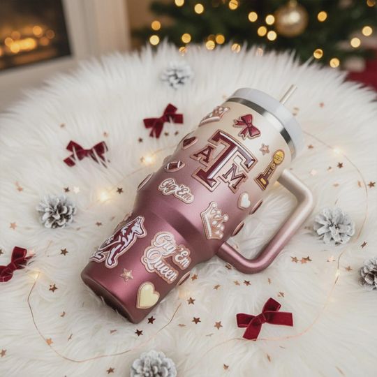 Discover Texas AM Aggie Queen 40oz Tumbler Gig Em Insulated Travel Mug College Fan