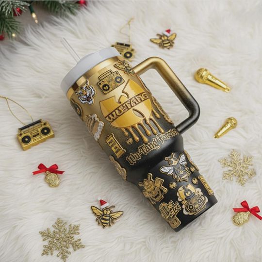 Discover Wu-Tang Clan 40oz Tumbler Hip Hop Legend Gold Bee Insulated Travel Mug Fan
