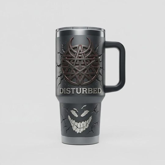 Discover Disturbed Band 40oz Tumbler Heavy Metal Mascot Insulated Travel Mug Rock Fan Gift