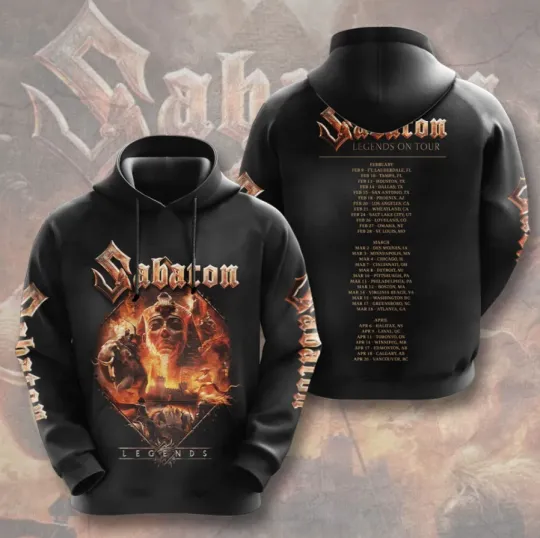 Discover Sabaton Legends World Tour 2026 Egyptian Art 3D Hoodie
