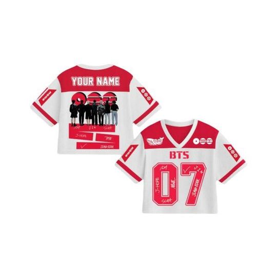 Discover Kpop Inspired Croptop Jersey, Korean Style Baseball Shirt, Womens Crop Top Jersey, Streetwear Fan Outfit