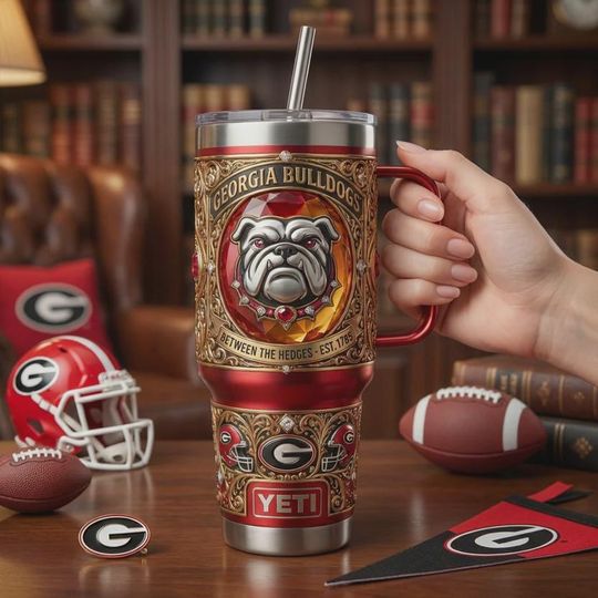 Discover GA bulldogss Custom Tumbler Between The Hedges University Of Georgia Fan Gift UGA Bulldogs Football Mug Insulated Game Day Travel Cup