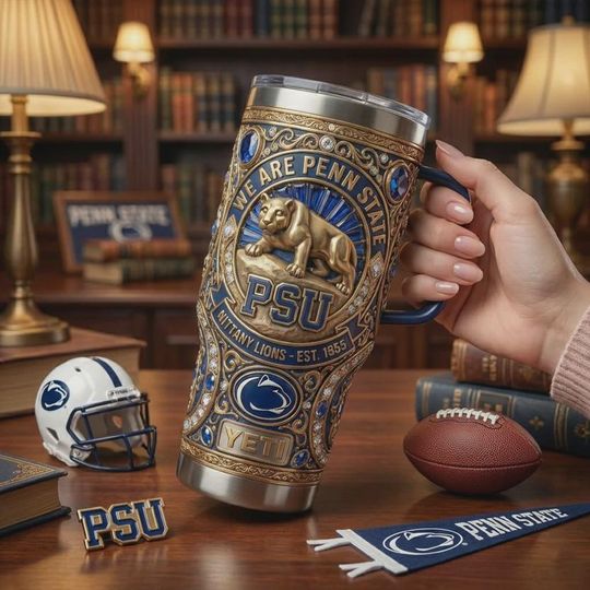 Discover Penn State Nittany Lions Custom Tumbler PSU We Are Football Fan Gift Insulated Stainless Steel Mug Blue And White Game Day Travel Cup