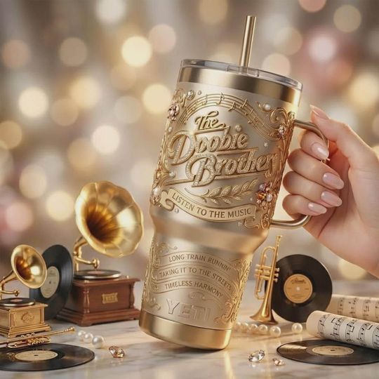Discover 40oz Doobie Brothers Inspired Listen To The Music Travel Mug Cup