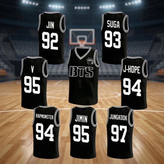 Discover Custom BTS Basketball Jersey for Teen Girl Women Men, Personalized Kpop Tank Top Jersey, World Tour 2026 Concert Jersey Shirt for Fans Gift
