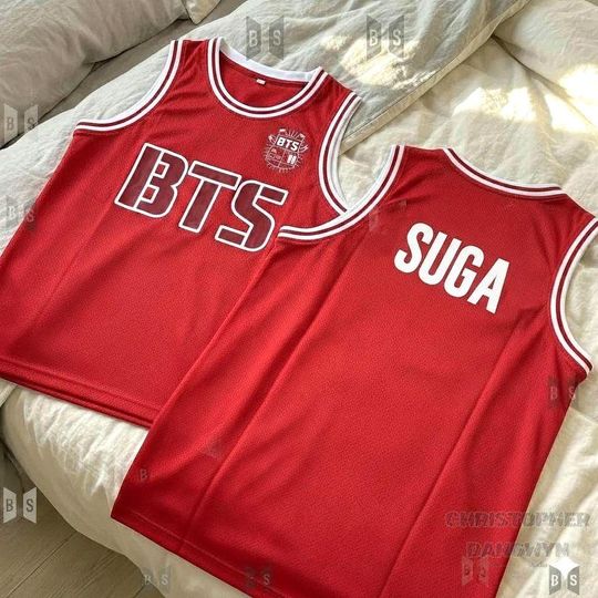 Discover Red Kpop Inspired Basketball Jersey, Sleeveless Korean Pop Shirt, Unisex Streetwear Tank Top, Fan Gift