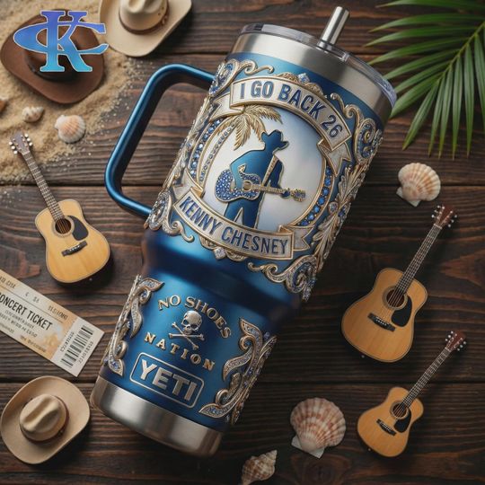 Discover Country Music Cowboy Beach Blue Travel Mug 40oz Mug with Handle