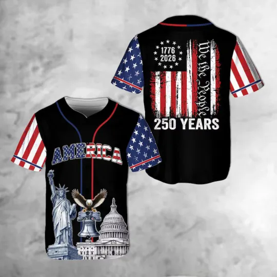 Discover America 250th Anniversary Baseball Jersey USA