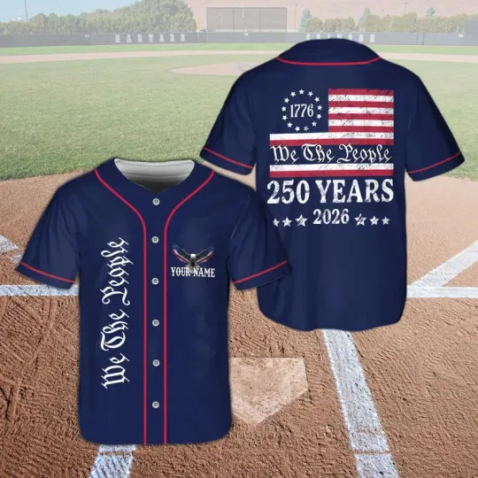 Discover Personalized 250th America Anniversary Baseball Jersey