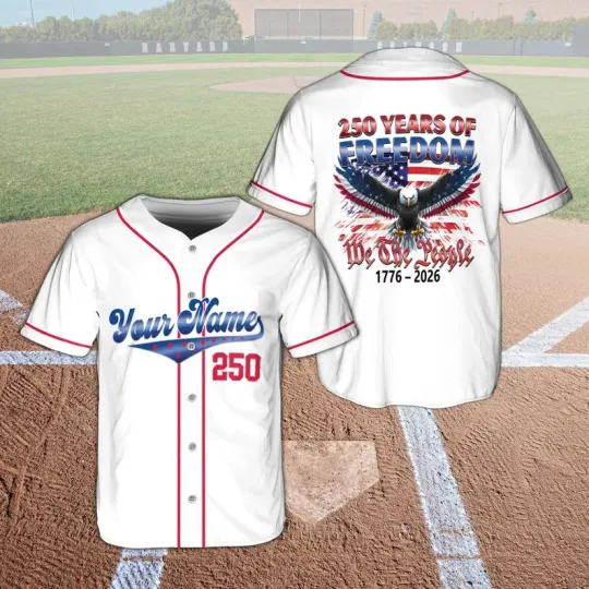 Discover Personalized 250th America Anniversary Baseball Jersey