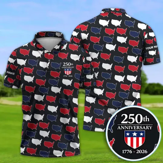 Discover Personalized USA 250th Anniversary Polo Shirt Men