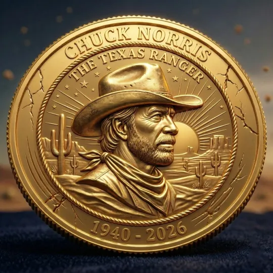 Discover Chuck Norris Commemorative Gold Coin 1940-2026 The Texas Ranger Lucky Coin Gift