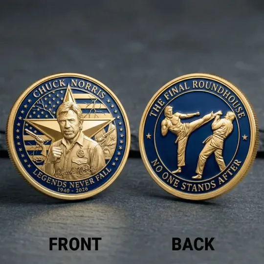 Chuck Norris The Final Roundhouse Challenge Coin Legends Never Fall Fan Gift