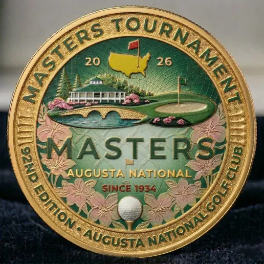 Discover 2026 Masters Tournament Commemorative Challenge Coin Augusta National Golf Club