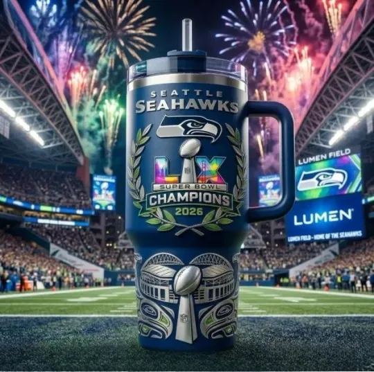 Seahawks 2026 Super Bowl LX Champions 40oz Tumbler Fan Gift
