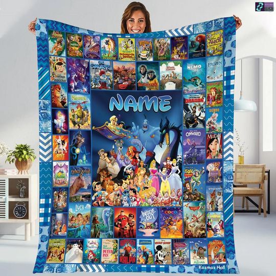 Discover Personalized Disneyland Movie Blanket, Mickey And Friends Fleece Blanket, Magic Kingdom, Walt Disneyworld Blanket For Bed Couch Sofa