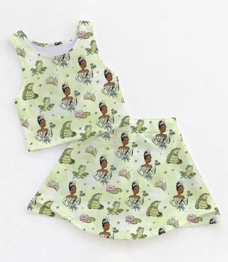 Disney Tiana Outfit, Activewear Set, Child Disney Shirt, Athletic Set, Disney Athletic Set, Athletic Fabric