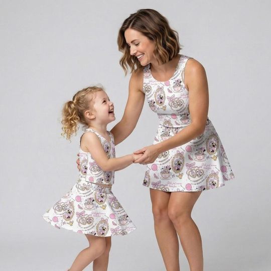 Whimsical Minnie Daisy Ride Activewear Set, Girls Just Wanna Have Fun Tea Cups Outfit, RunDisney Summer Vacation Mothers Day Skort Gear