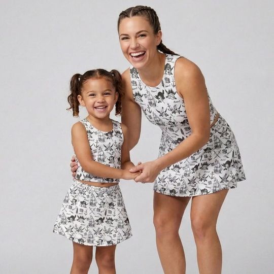 Discover Minimalist Black Line Art Mickey Pirate Activewear Set, DCL Pirate Night Nautical Outfit, Disney Cruise Line Summer Vacation Skort Gear