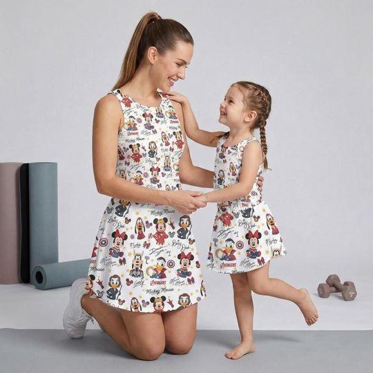 Heroic Mickey Avengers Squad Activewear Set, Marvel Inspired Superhero Skort Outfit, RunDisney Marathon Mothers Day Summer Vacation Gear