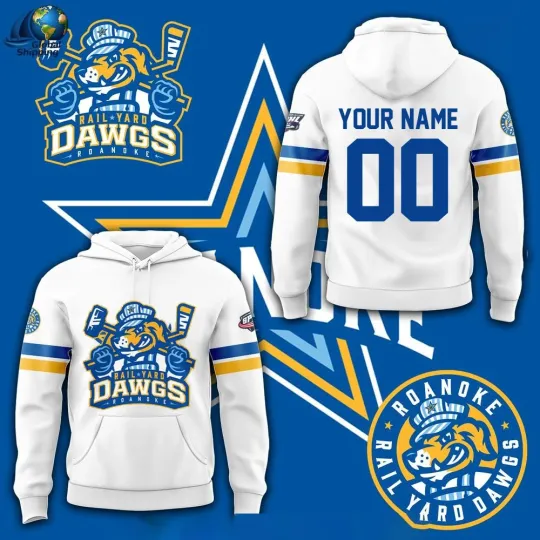 Discover Personalized Ra.il Ya.rd Da.wgs 2025 New Logo White Hoodie, T-Shirt, Long Sleeve