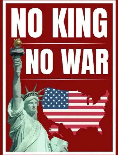 Discover No King No War Poster, Anti Monarchy Anti War Patriotic Vertical Poster