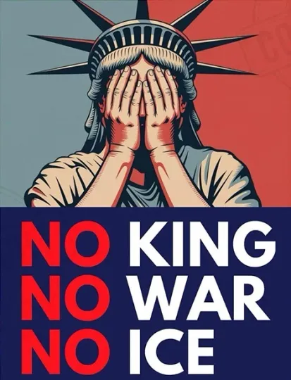 Discover Poster No King No War No ICE March Resist Fascism Vertical Poster