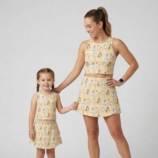 Discover Elegant Watercolor Belle Yellow Plaid Activewear Set, Beauty and the Beast Skort Outfit, runDisney Princess Marathon Mothers Day Birthday Gi