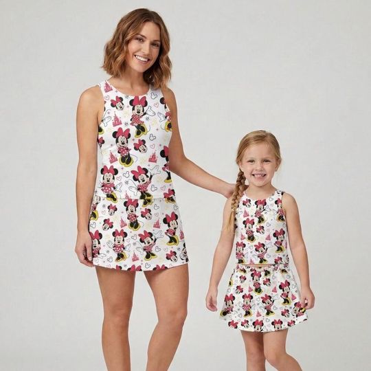 Discover Classic Minnie Mouse Pink Castle Activewear Set, RunDisney Marathon Skort Outfit, Disney Mom Mothers Day Summer Vacation Tennis Apparel Gift